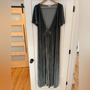 Baltic Born Size M Floor Length Velvet Gown (The Meghan) in Sage Green